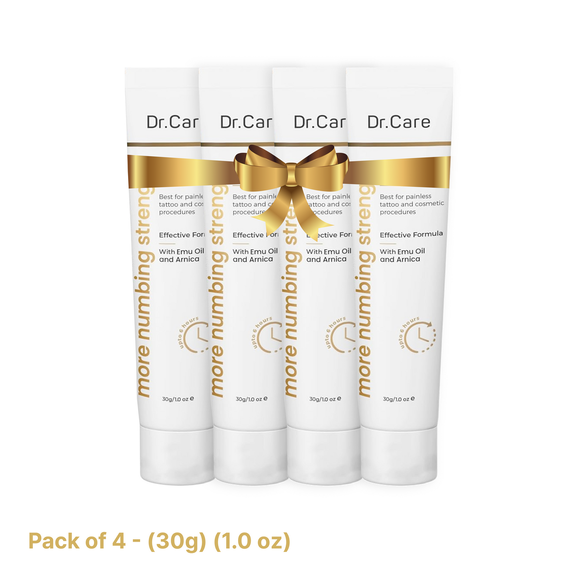 Four 30g tubes of Dr. Care Numbing Cream, part of the buy one get one free offer